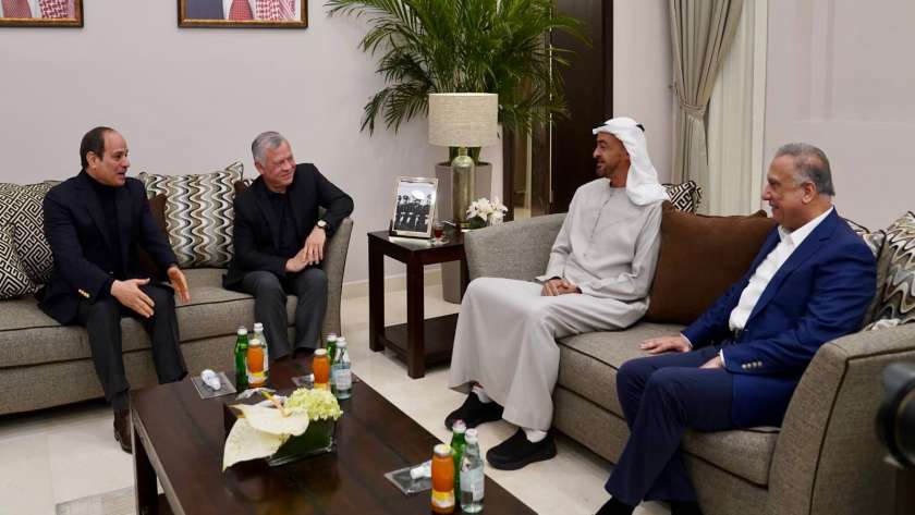 السيسي مع قادة الإمارات والأردن والعراق