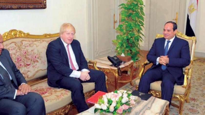 الرئيس عبدالفتاح السيسي ورئيس الوزراء البريطاني بوريس جونسون