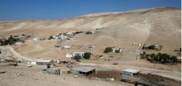 مشهد عام لقرية وادي أبو هندي البدوية في الضفة الغربية أكتوبر 2016