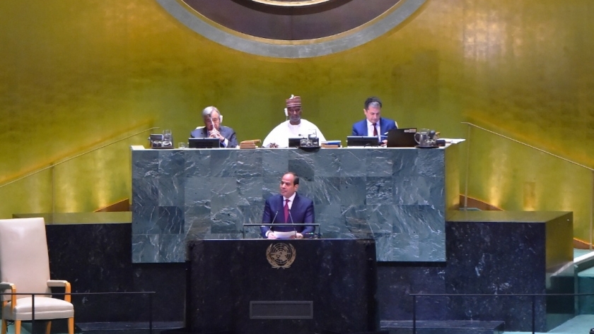 الرئيس السيسي خلال كلمته أمام الجمعية العامة للأمم المتحدة