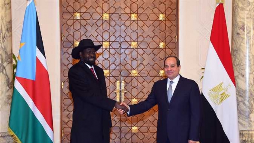 الرئيس عبدالفتاح السيسي ونظيره الجنوب سوداني سلفاكير
