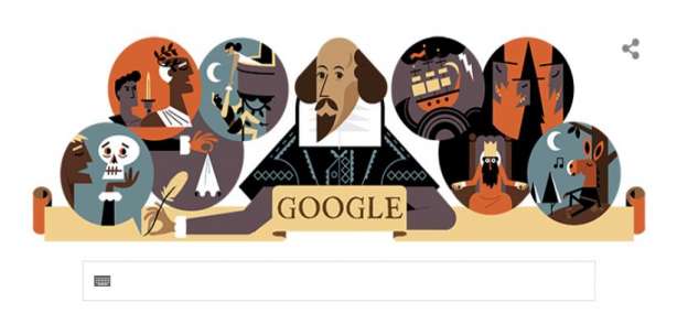 جوجل يحتفل بوفاة شكسبير
