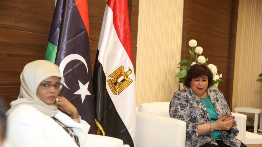 الدكتورة إيناس عبدالدايم وزيرة الثقافة تستقبل نظيرتها الليبية