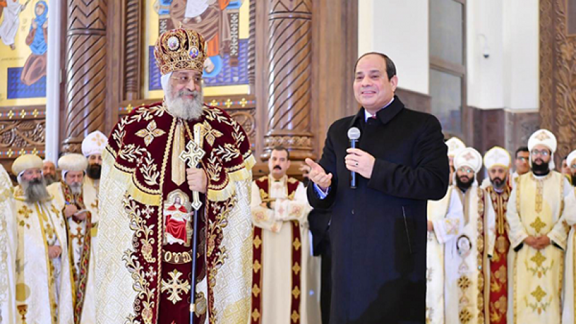 الرئيس عبدالفتاح السيسي والبابا تواضروس الثاني