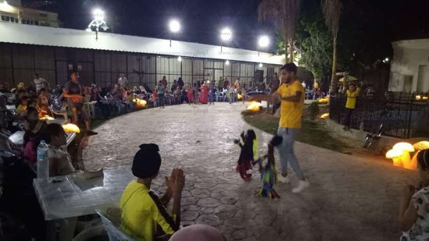 جانب من فعاليات حفلة فنية بحديقة الغزالة العامة بمطروح فى العيد للأطفال