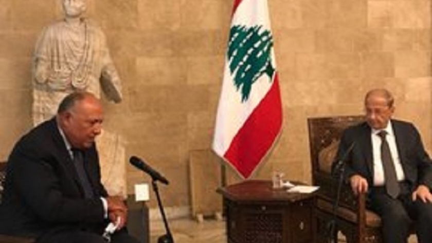 الرئيس اللبناني يستقبل شكري