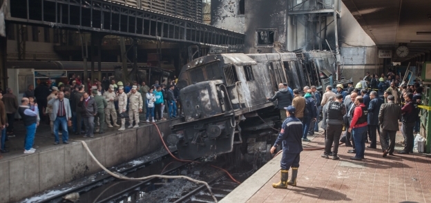 صورة لحريق الجرار بمحطة مصر