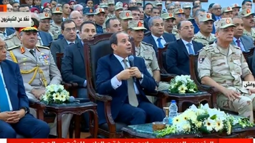 الرئيس عبد الفتاح السيسي خلال افتتاح عدة مشروعات بالسويس وجنوب سيناء