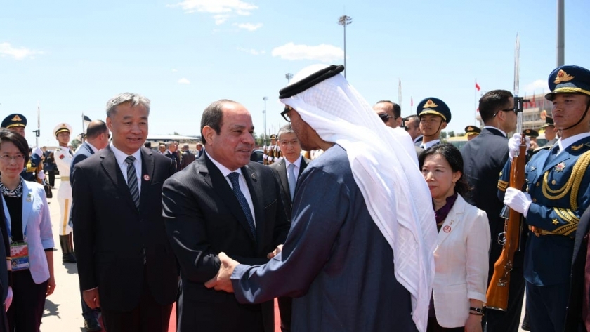 لقاء أخوي بين الرئيس السيسي والشيخ محمد بن زايد