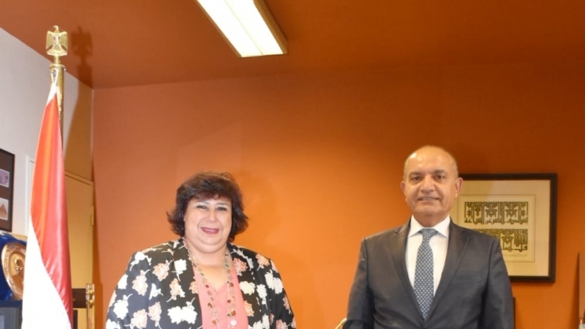 الدكتورة إيناس عبدالدايم وزيرة الثقافة تستقبل سفير الأردن بمصر