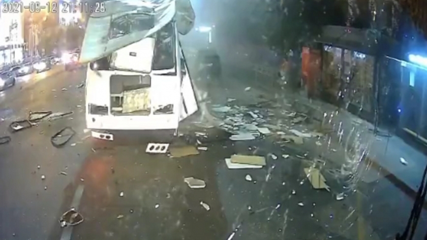 حادث انفجار حافلة ركاب في مدينة فورونيج الروسية
