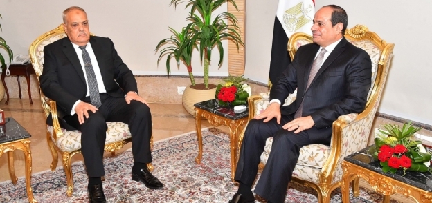 الرئيس عبدالفتاح السيسى خلال لقائه مع الفريق عبدالمنعم التراس