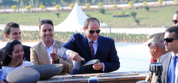 الرئيس عبد الفتاح السيسي خلال افتتاحه المرحلة الأولى من مشروع العاصمة الإدارية الجديدة