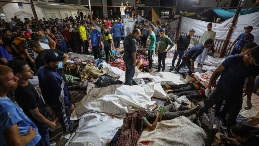 جانب من ضحايا قصف مستشفى المعمداني