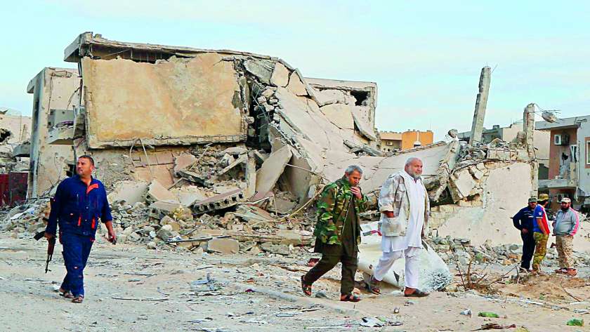 آثار الخراب فى ليبيا بسبب الميليشيات المسلحة التى تدعمها تركيا