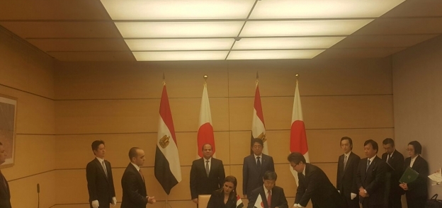 السيسي يشهد توقيع وزيرة التعاون الدولى 3 اتفاقيات مع الجانب اليابانى