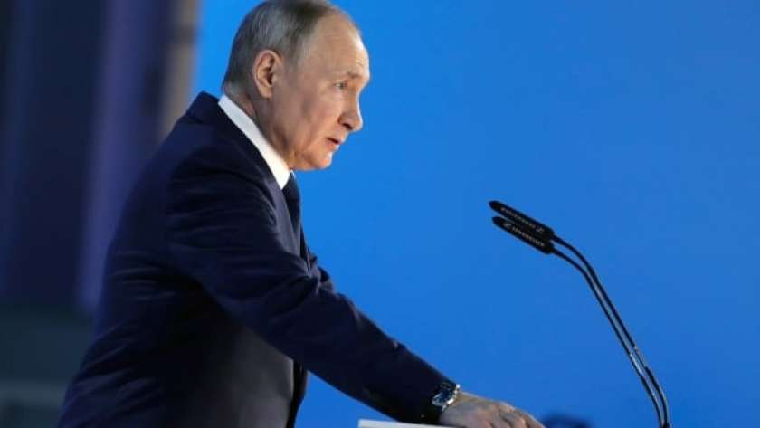 الرئيس الروسي قلاديمير بوتين خلال خطابه السنوي عن حالة الأمة