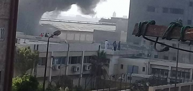 صورة من حريق مصنع البتروكيماويات في الإسكندرية
