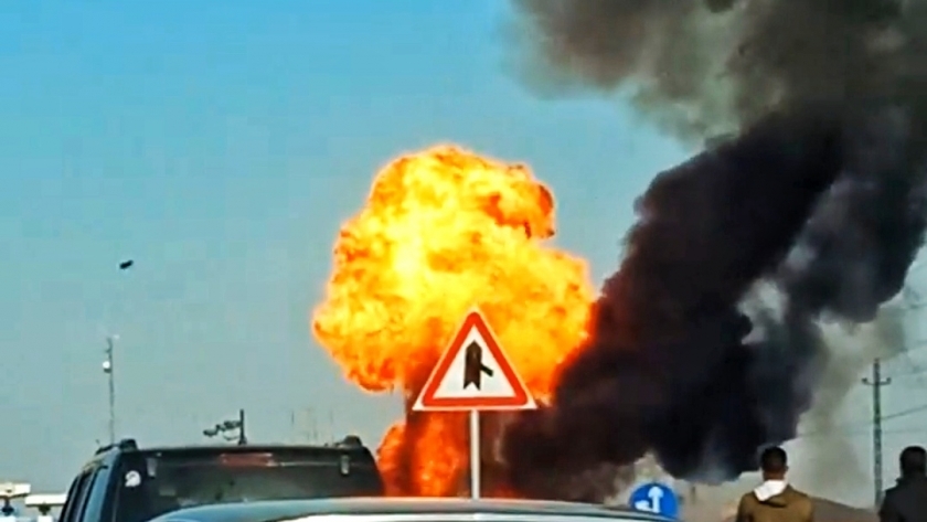 انفجار سيارة محملة باسطوانات الغاز