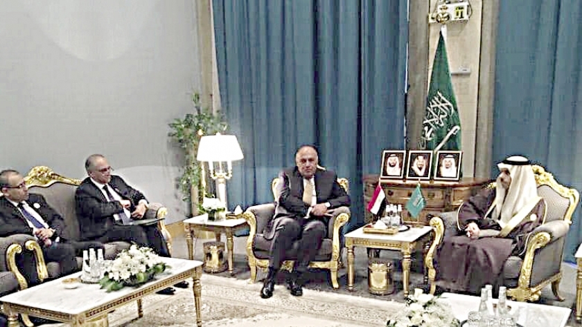 وزيرا خارجية مصر والسعودية أثناء لقائهما فى الرياض