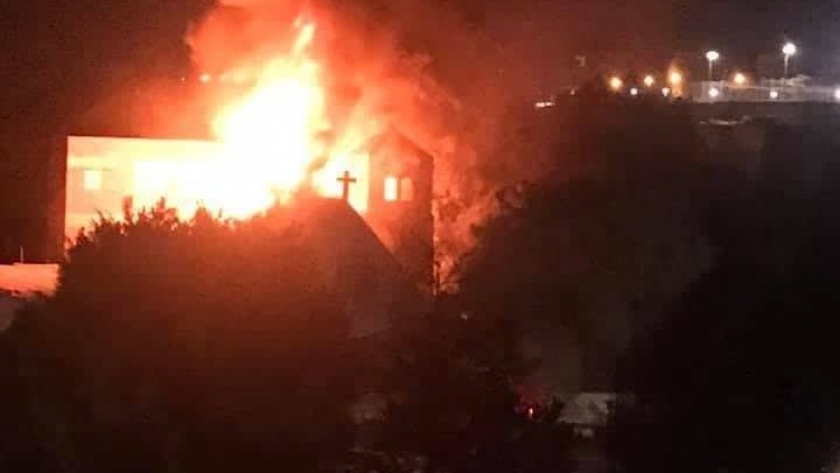 السيطرة على حريق كنيسة مارجرجس بحلوان دون وقوع إصابات