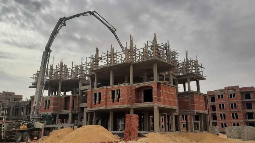 عمليات البناء بمدينة الفشن الجديدة
