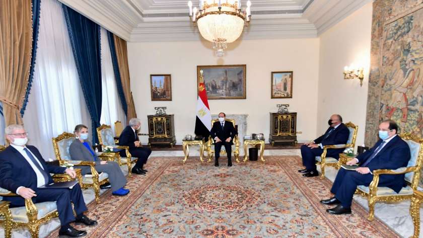 الرئيس عبد الفتاح السيسي خلال استقبالة وزير خارجية اسرائيل