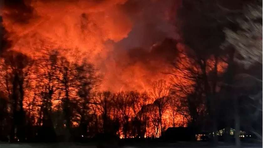 اشتعال النيران في قطار بولاية «أوهايو» الأمريكية