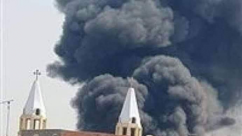 بالصور.. الكنيسة: لا مصابين في حريق بقاعة مناسبات "مارجرجس" بالمنصورة