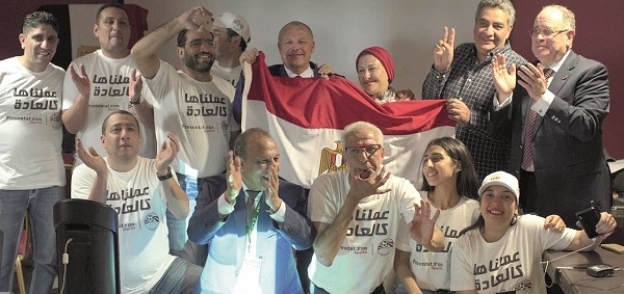 ممثلو مصر عقب فوزها بتنظيم كأس أفريقيا 2019