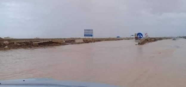 الأمطار بمدينة النجيلة غرب مطروح