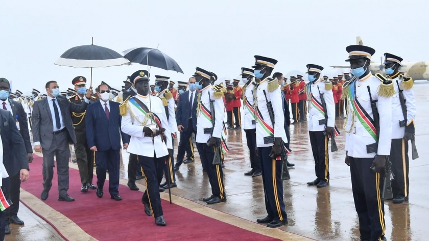 الرئيس السيسي يصل إلى جنوب السودان