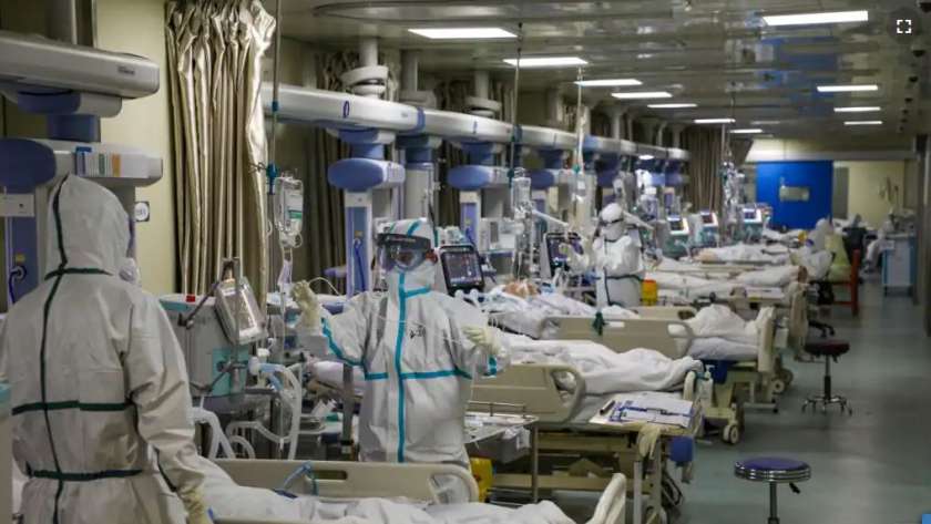 مرضى كورونا في أحد مستشفيات الصين