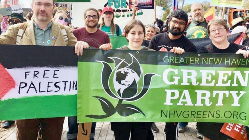 مظاهرة لحزب الخضر الأمريكى للدعوة للوقف الفورى لإطلاق النار فى غزة وتحرير فلسطين