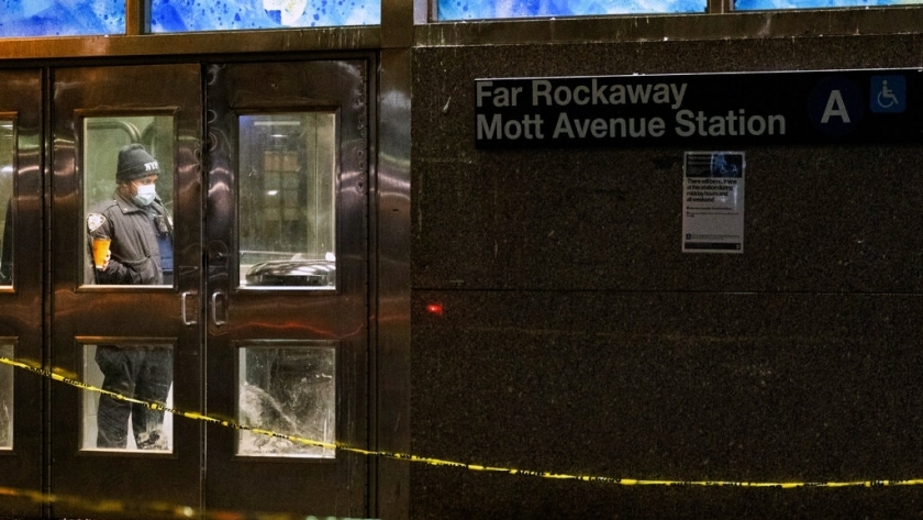 موقع حادث الطعن في مترو نيويورك
