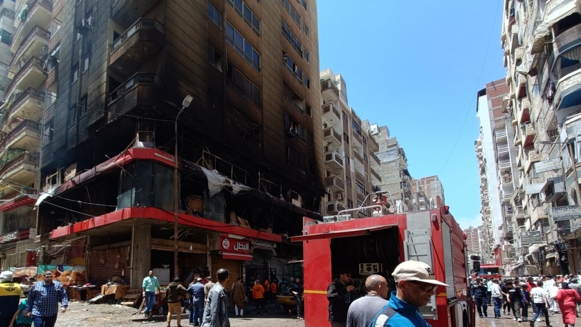 حريق سيدي بشر في الإسكندرية اليوم