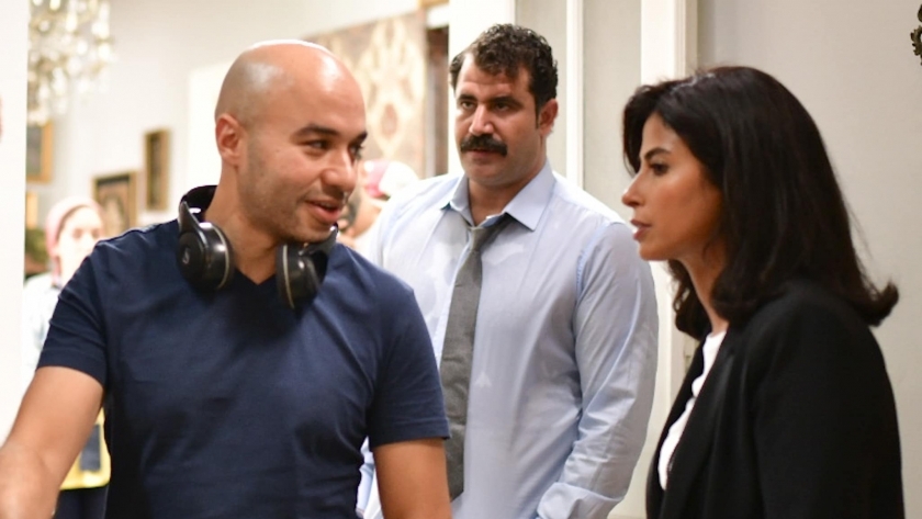روبي ومحمود حافظ مع مخرج الفيلم
