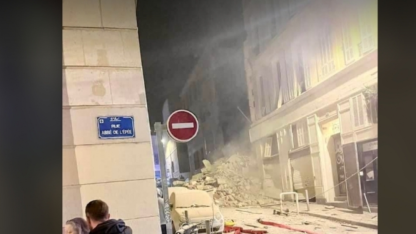 انهيار مبنى وسط مدينة مرسيليا