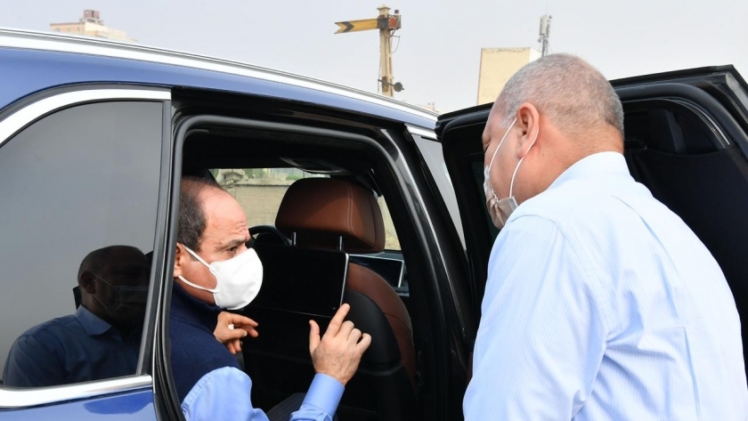 الرئيس عبدالفتاح السيسي خلال جولته التفقدية اليوم