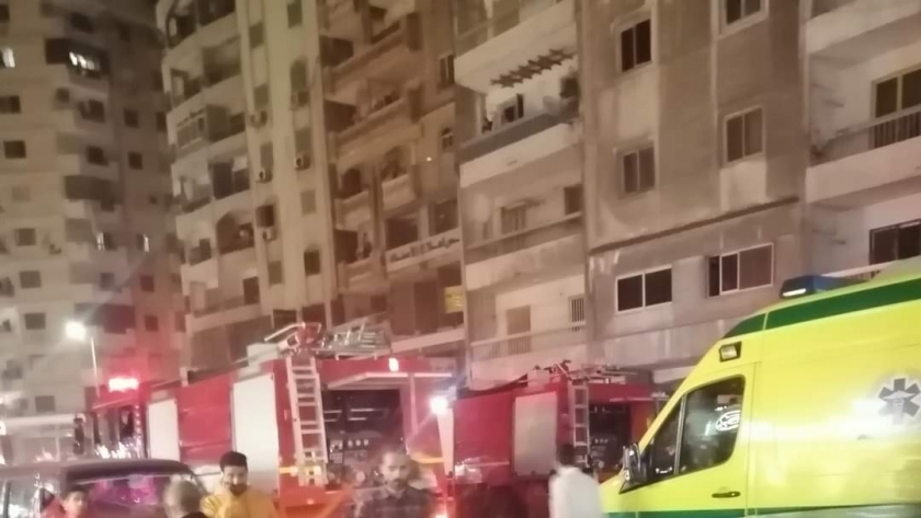 حريق محل أحذية في الإسكندرية