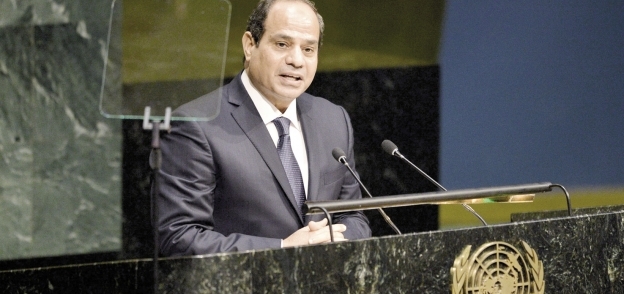 الرئيس عبدالفتاح السيسى يلقى كلمة مصر أمام الجمعية العامة للأمم المتحدة «أ. ف. ب»