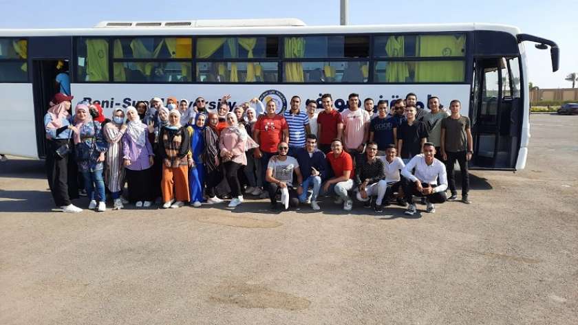 رحلة طلاب جامعة بني سويف إلى معرض الكتاب