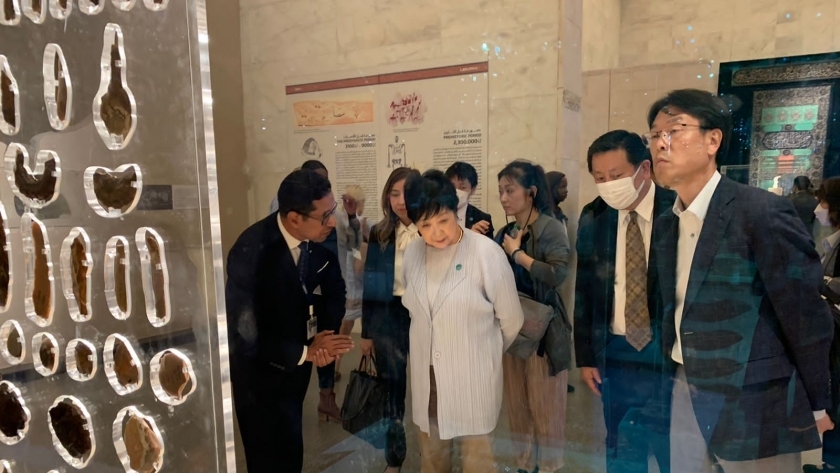 المتحف القومي للحضارة المصرية يستقبل محافظ طوكيو والوفد المرافق لها