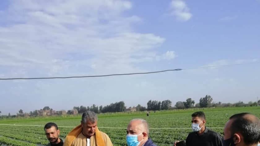 محمد عبد العاطى وزير الموارد المائية والرى بزيارة لأحد المزارع النموذجية