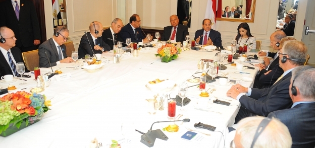 الرئيس عبدالفتاح السيسى خلال لقائه بمجلس الأعمال للتفاهم الدولى