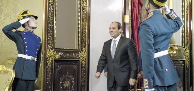 استقبال رسمى للرئيس السيسى لحظة دخوله «الكرملين»