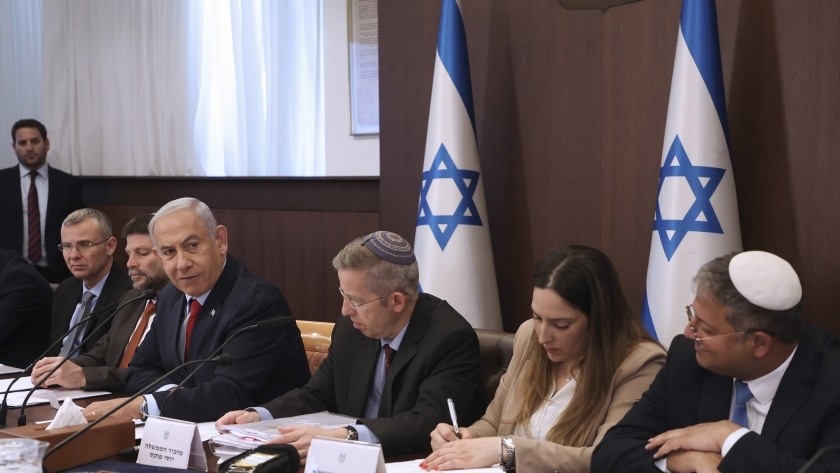 جانب من اجتماع سابق لمجلس وزراء الاحتلال الإسرائيلي