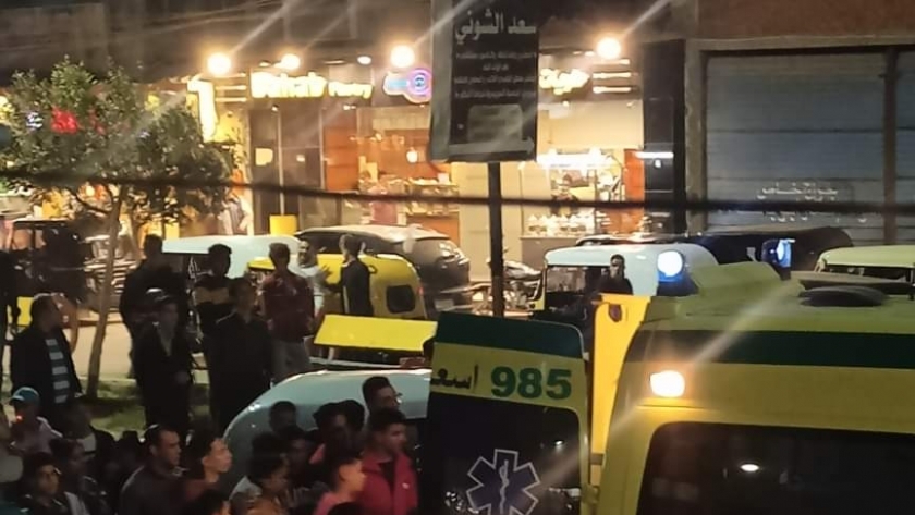 موقع حادث دهس سائق موتوسيكل لأم وطفلها