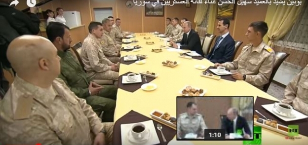 اجتماع بوتين بالقوات الروسية السورية