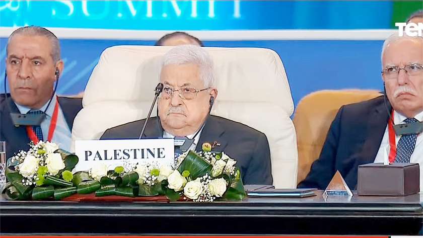 الرئيس الفلسطينى خلال كلمته بقمة السلام